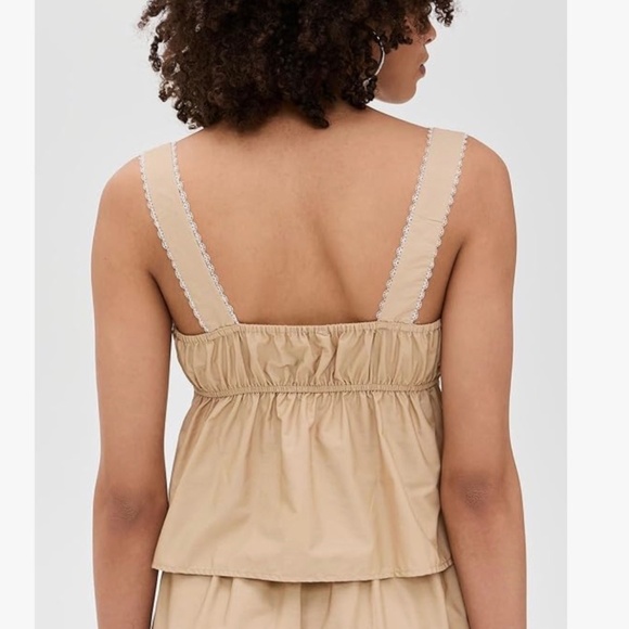 Moon River Eyelet Khaki crop top juniors size L - Picture 2 of 8